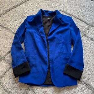 Naven blazer blue and black lightweight rolled cuffs open front small